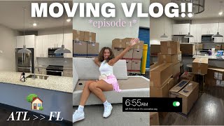 MOVING VLOG 01 📦 new apartment tour  putting my bed together  BACK IN FL w TH FAMILYY❤️ [upl. by Merilee]