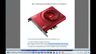 Download Sound Blaster Z Driver for Windows [upl. by Anikas]