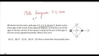 Math Kangaroo questions56 2020Q19 [upl. by Anilesor]