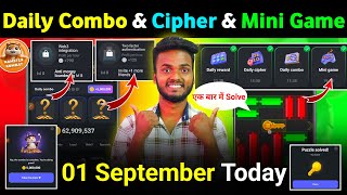 01 September Daily Combo amp Daily Cipher amp Mini Game  Hamster Kombat Daily Combo amp Mini Game [upl. by Chaworth]