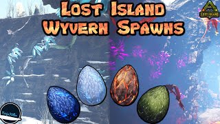 Wyvern and Egg Spawn Locations on Lost Island in Ark Survival Evolved [upl. by Edlihtam]