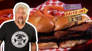 Guy Fieri Eats LEGIT Roast Pork at FamilyRun Cafe  Diners DriveIns and Dives  Food Network [upl. by Demeyer]