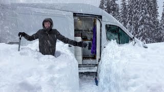 Surviving the BIGGEST BLIZZARD of the Year  Winter Van Camping in EPIC SNOWSTORM [upl. by Roseann]