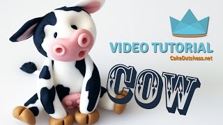 How to make a cute Cow Cake Topper  Cake Decorating Tutorial with Cake Dutchess [upl. by Newby687]