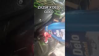 Kawasaki zx25r change oil  delo gold multigrade diesel oil [upl. by Niletak]