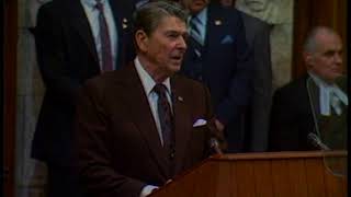 President Reagans Address to Canadian Parliament on April 6 1987 [upl. by Anohsal]