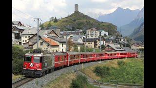 Rhätische Bahn  die Engadin Linie von Scuol Tarasp nach Samedan Pontresina und St Moritz [upl. by Erdnua]