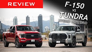 Comparison 2023 Ford F150 Powerboost Hybrid vs 2023 Toyota Tundra iForce MAX Hybrid [upl. by Shlomo]