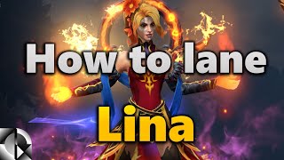 How to play Lina Support in the lane  Dota 2 729c [upl. by Eelrebma406]