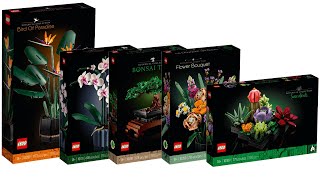 All LEGO Creator Expert Botanical Collection Sets 20212022 CompilationCollection Speed Build [upl. by Seely]