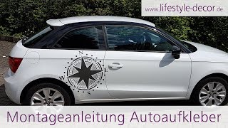 Montageanleitung Autoaufkleber  Aufkleber nass verkleben [upl. by Ronym]