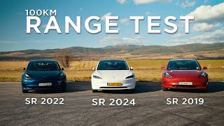 Which Tesla Model 3 is the Most Efficient 100km Range Test [upl. by Sucramd]