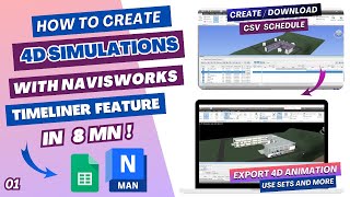 Timeliner amp 4D Simulation with Navisworks 2023 in 8mn  4DBIM Animation Tutorial  Create amp Export [upl. by Fey]