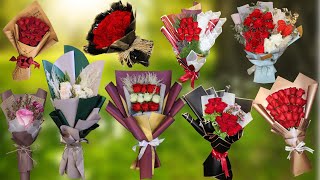 Top 10 wrapping flower tutorial  How to wrap a bouquet of flowers [upl. by Swaine318]