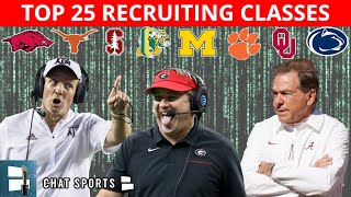 College Football Recruiting Top 25 Ranked Classes Leading Up To 2022 Early National Signing Day [upl. by Adeirf]