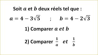 Exercice  Comparer linverse de deux réels ► Ordre dans lensemble R TRONC COMMUN SCIENTIFIQUE [upl. by Shipley]