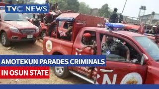 Amotekun Parades Suspected Criminals In Osogbo Osun State [upl. by Karlow]