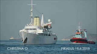 CHRISTINA O arrival at Piraeus Port [upl. by Ulric818]