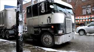 PETERBILT COE  INTL  FREIGHTLINER TRUCKS IN SNOW REMOVAL [upl. by Greer]