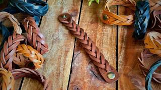 How to Make a Leather MYSTERY BRAID Bracelet  5 strand Magic Braid Tutorial [upl. by Akinohs]