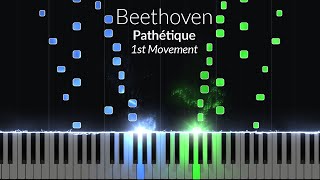 Beethoven  Pathetique 1st Movement Opus 13 No 8 Piano Tutorial [upl. by Petulah]