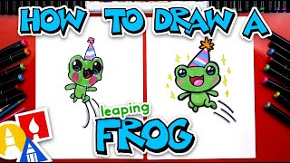 How To Draw A Frog Leaping For Leap Day [upl. by Misab]