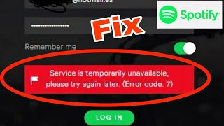 Service Is Temporarily Unavailable Please Try Again Later Error Code 7 [upl. by Ivah]