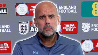 Pep Guardiola prematch press conference  Manchester City v Manchester Utd  Community Shield [upl. by Nnaerb]