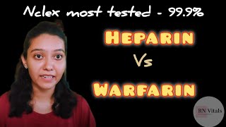 NCLEX MOST TESTED drugs Heparin and warfarin [upl. by Nevil]