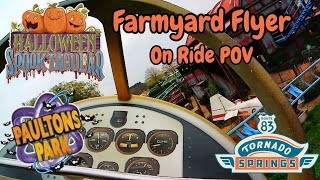 Farmyard Flyer On Ride POV Halloween Spooktacular 2024 Tornado Springs at Paultons Park [upl. by Lledrac]