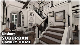 BLOXBURG Suburban Family Home Speedbuild interior  full tour  Roblox House Build [upl. by Ecnarwal]