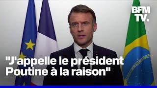 Le discours dEmmanuel Macron en marge du sommet du G20 en intégralité [upl. by Esinaej]