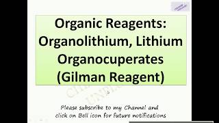 organolithium Lithium organocuperates Gilman Reagent [upl. by Adnowal]