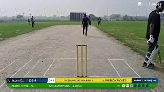 Live Cricket Match  UNITED CRICKET CHAMPS vs Unicorn Cricket Club  10Nov24 0702 AM 20 overs  C [upl. by Bevash]