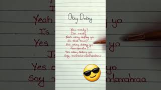 Okey dokey 😄 trending lyrics latest shorts viralshort [upl. by Anthe]