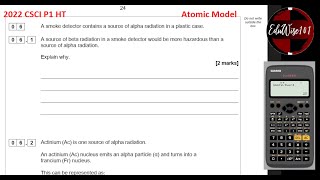 AQA GCSE 2022 Paper 1 Q6 Physics Combined Science Higher Tier Past paper Questions Atomic Structure [upl. by Sale]