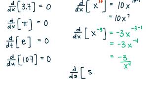 MAT271  Calc1  33a Derivative Rules Constant Power Rule [upl. by Rhpotsirhc]