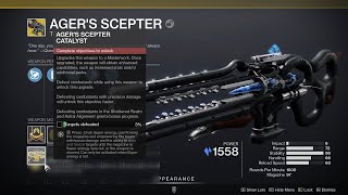 HOW TO GET AGERS SCEPTER CATALYST  DESTINY 2 [upl. by Eedoj695]