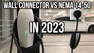 Tesla Model 3 or Y Wall Connector vs NEMA 1450 in 2023 [upl. by Eimrej511]