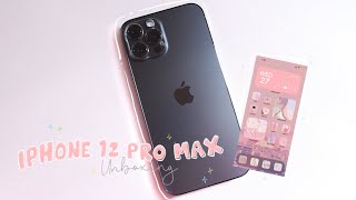 unboxing iPhone 12 Pro Max  graphite 🍎 [upl. by Olrak]