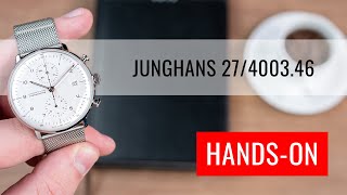 HANDSON Junghans Max Bill Chronoscope 27400346 [upl. by Ellora]