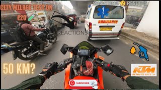 KTM RC 200 MOTO GP 🏍️ ONLY E20 PETROL FULL MILAGE TEST💉 IN CITY 🏙️ SHOCKING😲 RESULTS [upl. by Statis101]