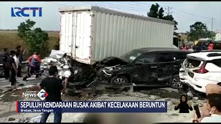 Kecelakaan Beruntun di Tol Pejagan Diduga Akibat Asap Kebakaran Semak SeputariNewsSiang 1909 [upl. by Aicilif]