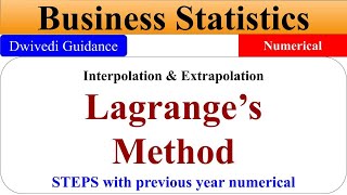 Lagrange interpolation Lagranges Interpolation Formula Lagranges Method of interpolation stats [upl. by Anilrac549]