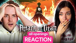 Attack on Titan  All Openings REACTION [upl. by Aret]