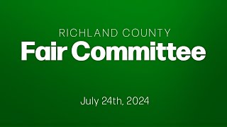 Richland County Fair Committee  20240724 [upl. by Aitat]