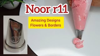 Cake Nozzle Design Idea For Cake Decoration Noor r11 Nozzle Design😍🤩 [upl. by Tallbot]