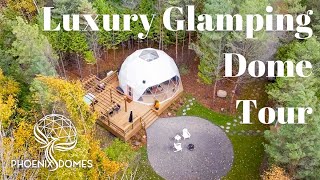 Geodome Glamping Tour  Birchwood Luxury Camping [upl. by Annairdna]