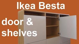 Ikea Besta shelves and door assembly and adjustment [upl. by Halet]