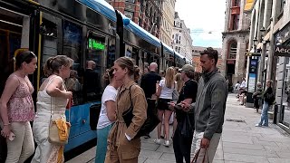 Norway Oslo Strandgata to Nationaltheatret Summer Walking Tour 4K HDR 2024 [upl. by Amis103]